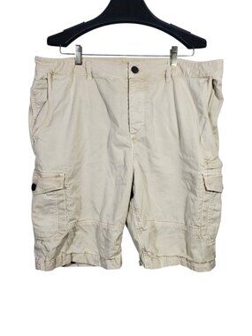 Carbon 2 Cobalt Cargo Shorts Men's 40 Beige Baggy Utility Casual Cotton